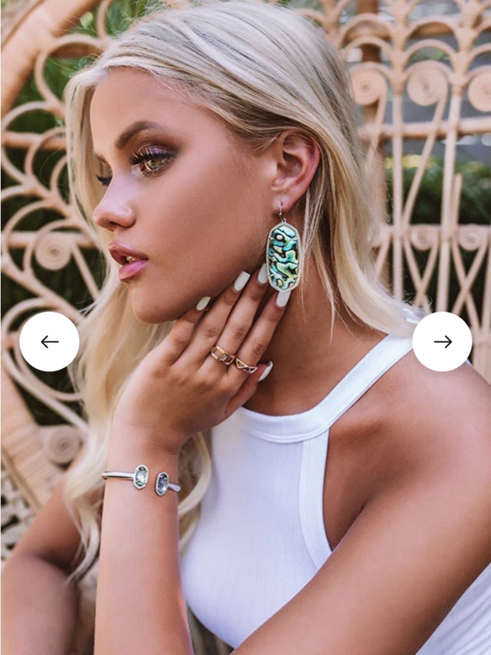Kendra Scott Iridescent Abalone Elle Drop Earrings in Green Blue New with Pouch
